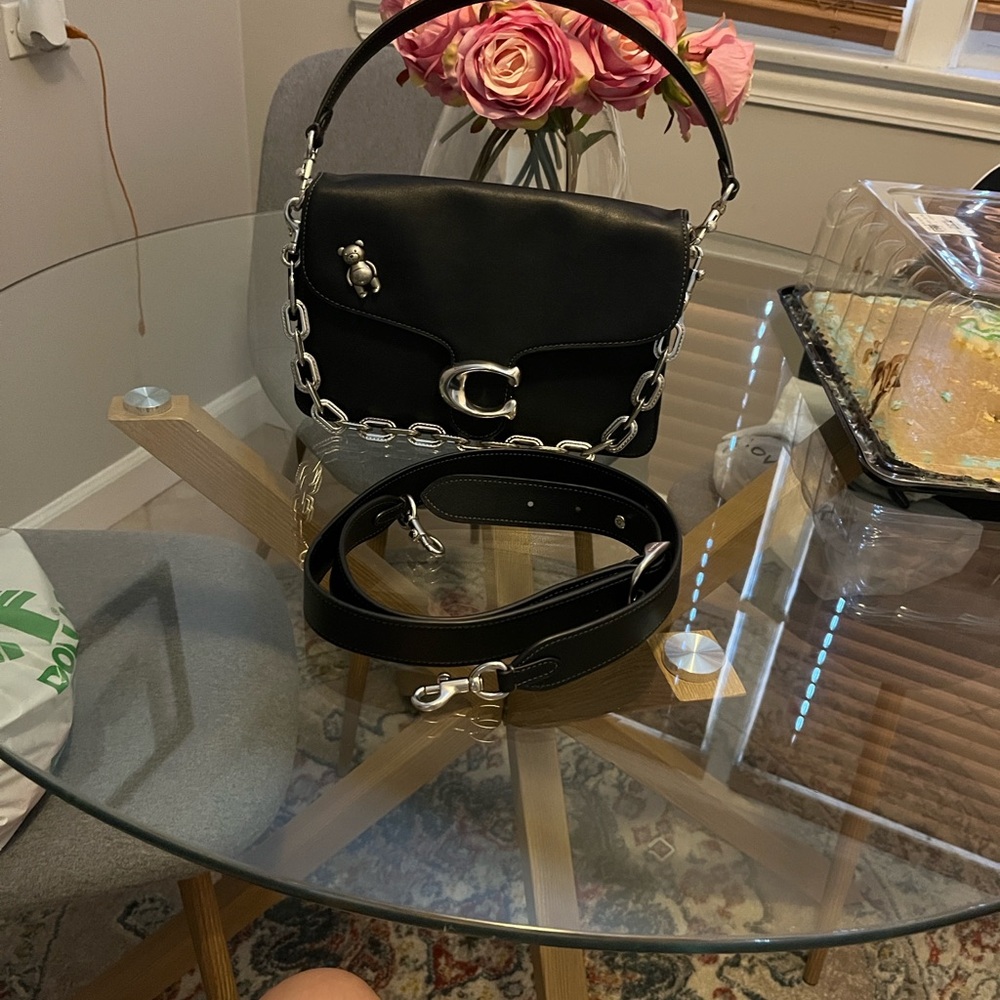 Coach multichain leather tabby with Silver Chain Strap